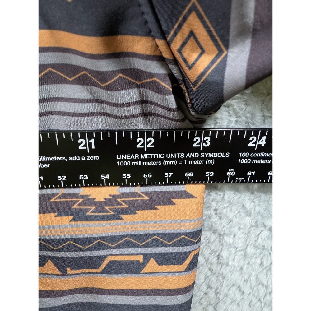 Cinch Mens Bonded Softshell Jacket XL Orange Grey Aztec Southwestern Full Zip - Picture 9 of 12